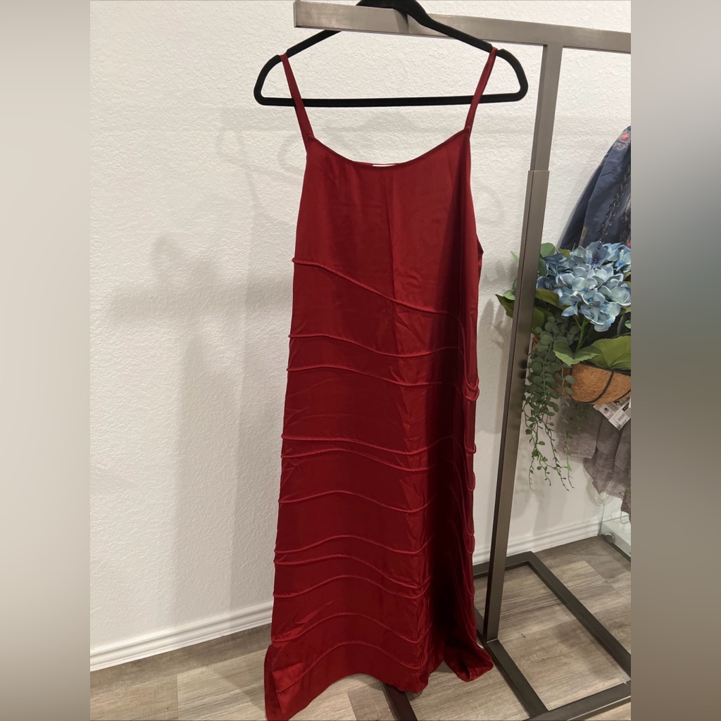 Krista Larson Chic Red Maxi Dress With Spaghetti Straps (Item A49)